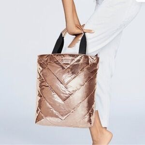 Victoria's Secret NWT 2017 rose gold quilted limited edition tote bag purse